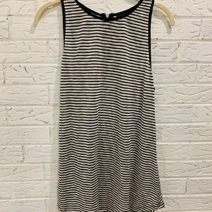 Black and White Striped Tank - w/ zipper in back